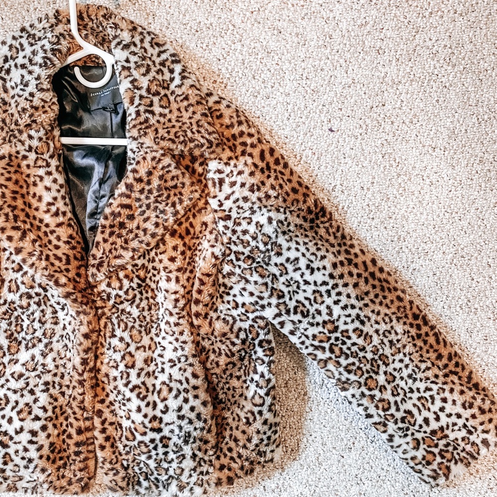 Leopard Print Fuzzy Coat